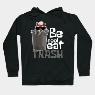 Be Cool Eat Trash Funny Raccoon Hoodie